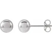14K White Gold 6 mm Ball Earrings