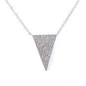 Pave Diamond Triangle Necklace