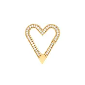 14k Diamond open heart push lock