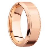 14K Rose Gold with Machine , Polish Finish