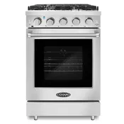 24 in. Slide-In Freestanding Gas Range with 4 Sealed Burner Cooktop, Convection Oven (COS-EPGR244)