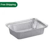 1.5 lb Aluminum Disposable Foil Trays Rectangular 500 pcs (747)