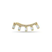 14K BAGUETTE CURVED EAR CLIMBER - SINGLE EARRING