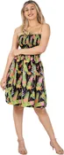 Allover Tropical Banana Leaves and Floral Printed Short Dress For Women P00873