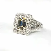 Emerald Cut Diamond Halo RIng — Van Dell Jewelers