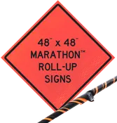 48″x48″ Marathon Reflective Roll-Up Sign | Eastern Metal