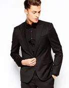 Black Plain Front Tuxedo Shirt