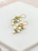 Pearl and Chrysoprase Cluster Earrings — Amy Olson Jewelry