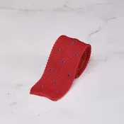 Berry Polka Dot Knit Silk Tie by Robert Jensen