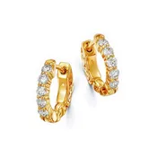 0.50 Carat Diamond Huggie Hoop Earrings