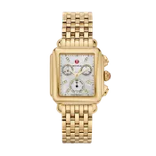 Michele Deco Diamond Dial 18K Gold Watch