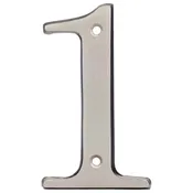4 In. House Number 1, Solid Brass