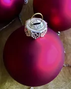 5 Beautiful Burgundy Christmas Glass Ornaments