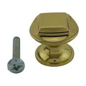 Cabinet Knob Bright Cast Brass Finish 1" Dia X 7/8" Proj