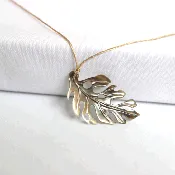 Carved Monstera Necklace
