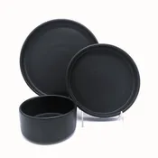 American Modern Dinnerware Set - 3 piece - Matte Black