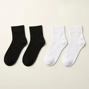 2 Pk Flat Knit Comfort Top Crew Socks