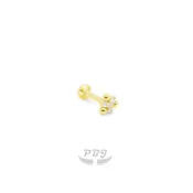 14K Gold- 18g/16g 4cz Triangular Ball Labret