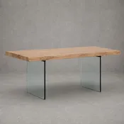 Andy Rectangular Dining Table Glass Legs