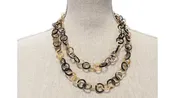 Circle link horn necklace NECK01484 — Necklaces designed and created by Armeny Custom Jewelry Design