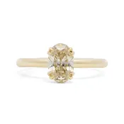 1.05 ct Brilliant Oval Champagne Diamond Ring