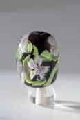 Midnight Blossom Flameworked Glass Bead — Expressive Glass