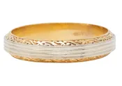 1944 18 Karat Two-Tone Gold Vintage Scrolling Wedding Band Ring