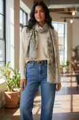 100% Cashmere Hand-Loomed Luxury Scarf in Winter Romance Print