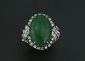 14k white gold Crysophrase Diamond Ring. — Stark Jewelers