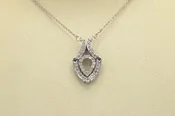 14k White Gold Diamond Convertible Pear Necklace