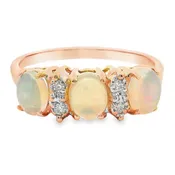 14K Rose Gold 0.60ctw Opal & 0.06ctw Diamond Ring