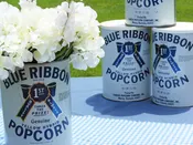 Vintage Blue Ribbon Popcorn Tins