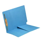 11 pt Blue Folders, Full Cut End Tab, Letter Size, 1/2 Pocket Inside Front, Fastener Pos #1 (Box of 50)