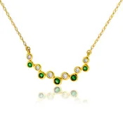 14KY Diamond & Emerald Necklace