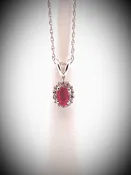 14KT WG RUBY &amp; DIAMOND PENDANT