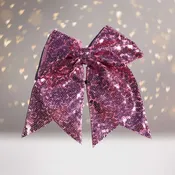 7 inch Sequin Cheer Bows, Girls Sequin Cheerleader Bow Pony