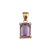 Alchemia Amethyst Prong and Bezel Set Rectangle Pendant
