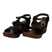 Bella Vita Women US 10 Leather Sandals Open Toe Casual Black Slingback