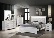 4-Piece Bedroom Set with LED Lights, Queen/King Bed, Dresser, Mirror, Nightstand