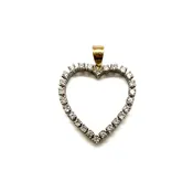 Vintage Diamond Heart Pendant in 14kt Gold