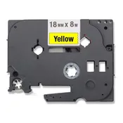 Brother HGeS6415PK BLACK on YELLOW HGe Tape-EX Strength, 5PK .7''