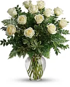 1 DOZEN WHITE ROSES