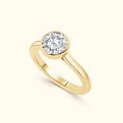 2.00 CTW Bezel-Set Round Lab-Grown Diamond Ring