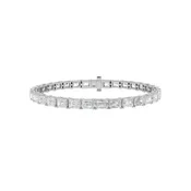 11Cttw Emerald Shaped Lab Grown Diamond East & West Bracelet in 14K Gold (F/VS)