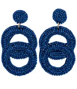 Beaded Circle Link Earrings