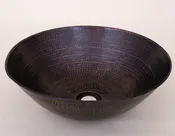 15" Round Vessel Hammered Copper Sink - Hand-Formed Artisan Basin