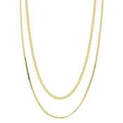 18K Gold Plated Double Stranded Snake Chain Necklace