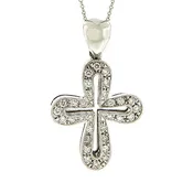 14KW Diamond Round Cross Pendant