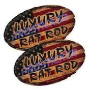 American Flag Luxury Rat Rod Decal (One) 2.5"x 4.25" 2 Pack ProSticker 733 2PK