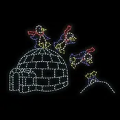 Animated Igloo &amp; Penguin Set Ground Mount | Holiday Outdoor Decor